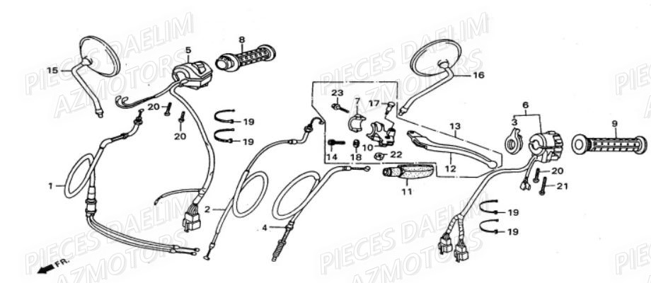 Retroviseur DAELIM Pièces Moto DAELIM VS 125cc
