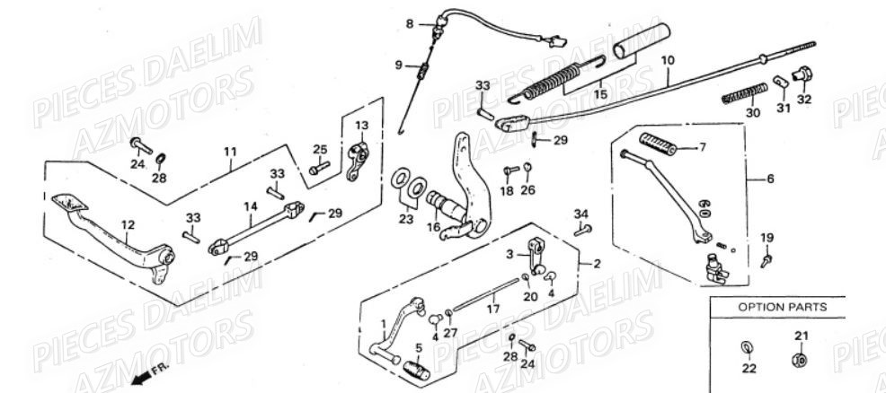 SELECTEUR_DE_VITESSES DAELIM Pièces Moto DAELIM VS 125cc