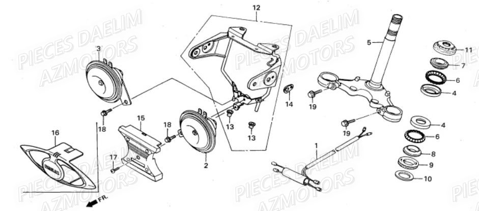 TE_DE_FOURCHE DAELIM Pièces Moto DAELIM VS 125cc