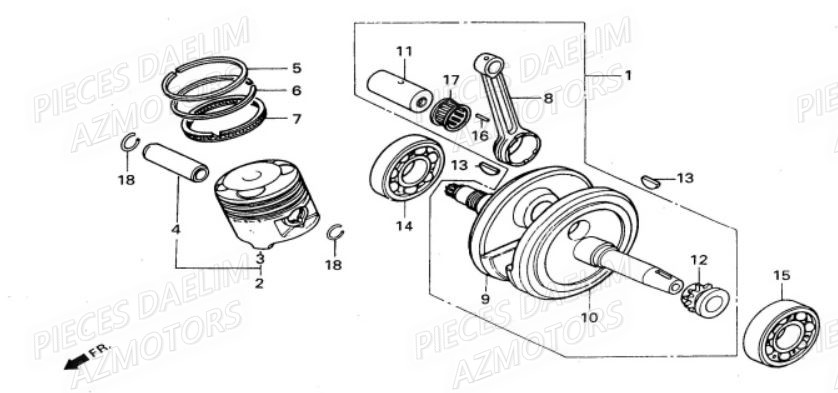Vilebrequin DAELIM Pièces Moto DAELIM VS 125cc
