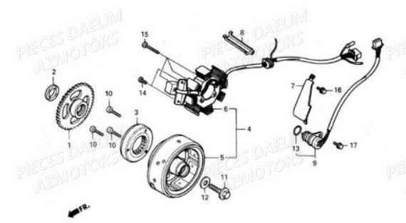 Alternateur DAELIM Pièces Moto DAELIM VT 125cc
