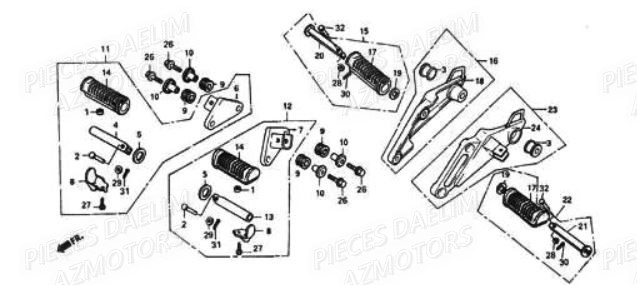 Cale Pied DAELIM Pièces Moto DAELIM VT 125cc
