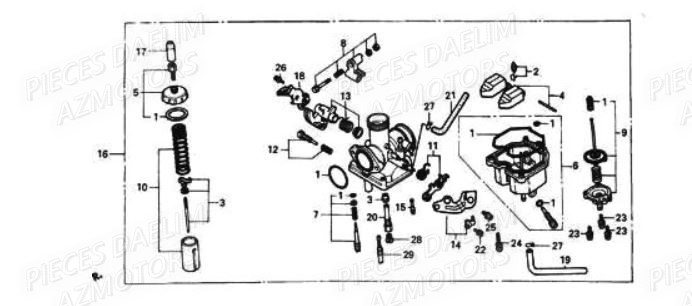 Carburateur DAELIM Pièces Moto DAELIM VT 125cc
