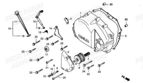 CARTER_EMBRAYAGE DAELIM Pièces Moto DAELIM VT 125cc