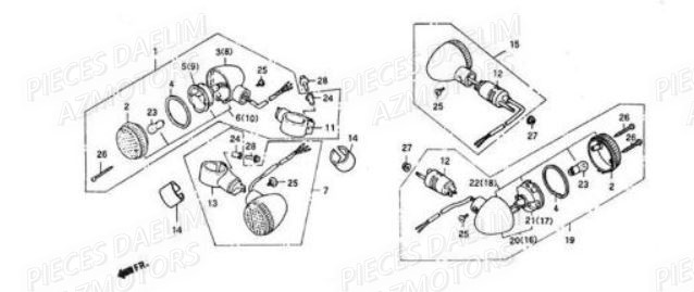 Clignotants DAELIM Pièces Moto DAELIM VT 125cc
