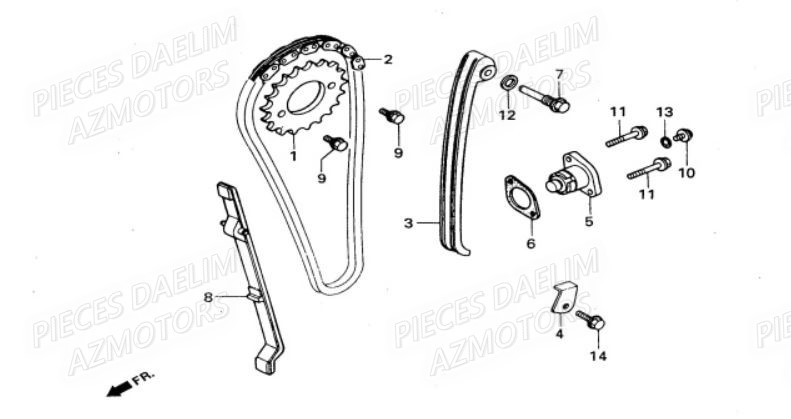 Distribution DAELIM Pièces Moto DAELIM VT 125cc
