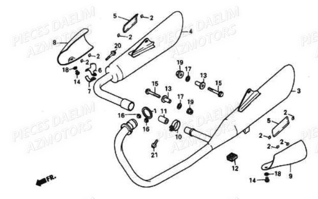 ECHAPPEMENT DAELIM Pièces Moto DAELIM VT 125cc