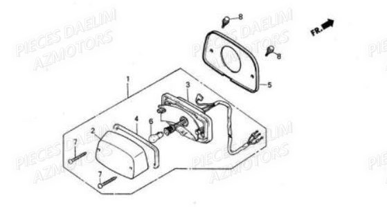 Feu Arriere DAELIM Pièces Moto DAELIM VT 125cc
