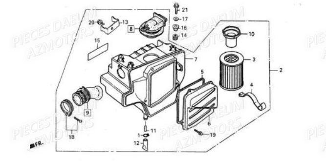 FILTRE_A_AIR DAELIM Pièces Moto DAELIM VT 125cc