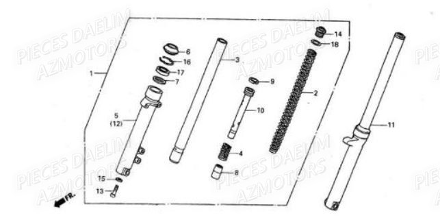 Fourche DAELIM Pièces Moto DAELIM VT 125cc
