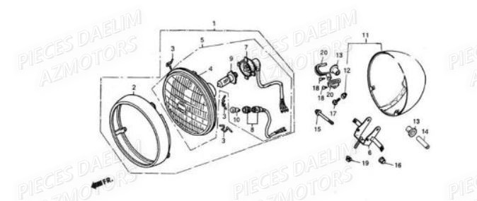 PHARE_AVANT DAELIM Pièces Moto DAELIM VT 125cc