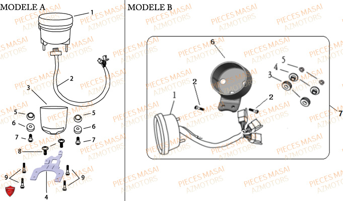 Compteur MASAI Pièces Moto DARK ROD 125cc