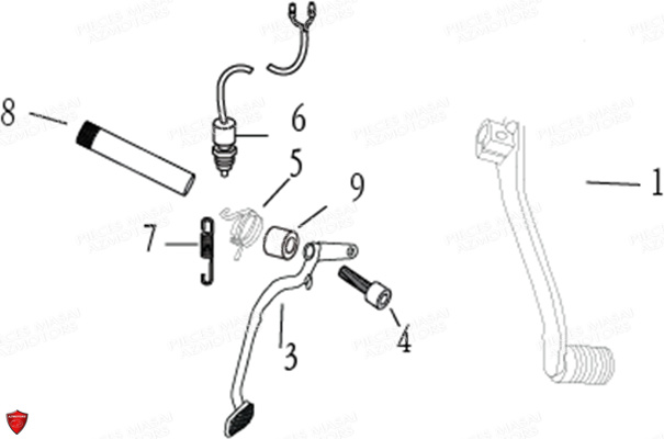 PEDALE FREIN SELECTEUR VITESSES pour DARK ROD 125