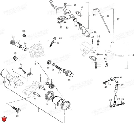 MAITRE CYLINDRE SEUL MASAI MOTOS pour SYSTEME DE FREINAGE de DARK ROD 125