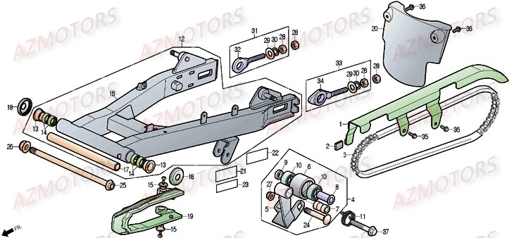 Bras Oscillant DAELIM Pièces Moto DAELIM DAYSTAR 125cc_2013/2014
