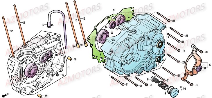 Carter Moteur DAELIM Pièces Moto DAELIM DAYSTAR 125cc_2013/2014
