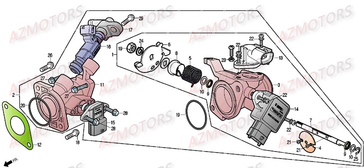 Corps Injection DAELIM Pièces Moto DAELIM DAYSTAR 125cc_2013/2014
