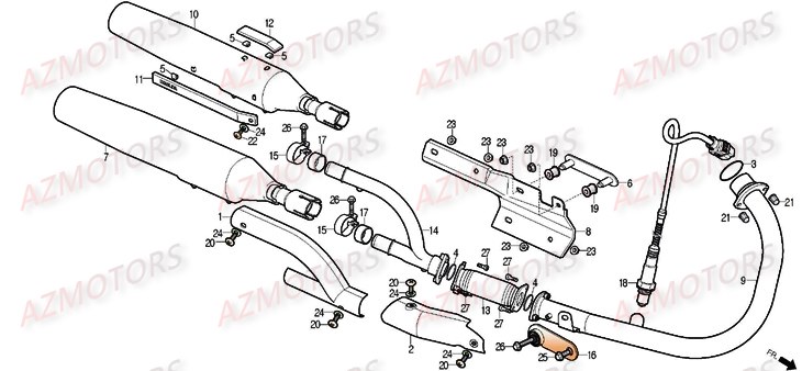 Echappement DAELIM Pièces Moto DAELIM DAYSTAR 125cc_2013/2014
