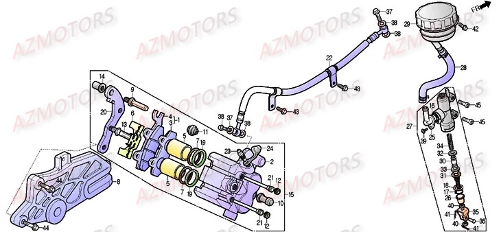 Etrier Arriere DAELIM Pièces Moto DAELIM DAYSTAR 125cc_2013/2014

