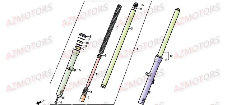 Fourche DAELIM Pièces Moto DAELIM DAYSTAR 125cc_2013/2014
