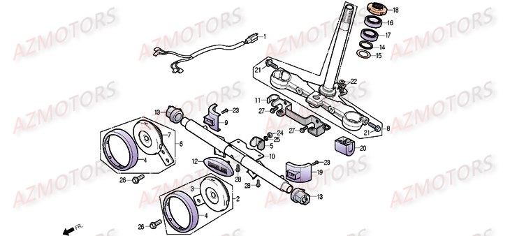 Te De Fourche DAELIM Pièces Moto DAELIM DAYSTAR 125cc_2013/2014

