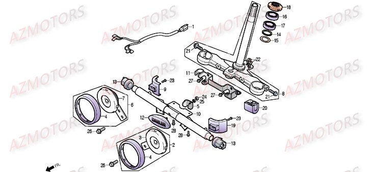 TE_DE_FOURCHE DAELIM Pièces Moto DAELIM DAYSTAR 125cc 2013/2014