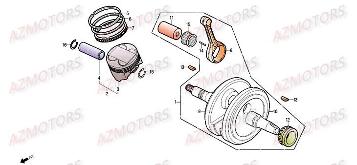 Vilebrequin DAELIM Pièces Moto DAELIM DAYSTAR 125cc_2013/2014
