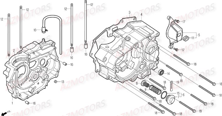 CARTERS MOTEUR pour DAYSTAR 125 BLACK