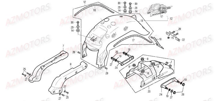 Garde Boue Arriere DAELIM Pièces Moto DAELIM DAYSTAR 125cc ANNIVERSARY