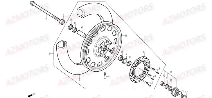 Roue Avant DAELIM Pièces Moto DAELIM DAYSTAR 125cc ANNIVERSARY