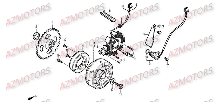 Alternateur DAELIM Pièces Moto DAELIM DAYSTAR Carbu 125cc
