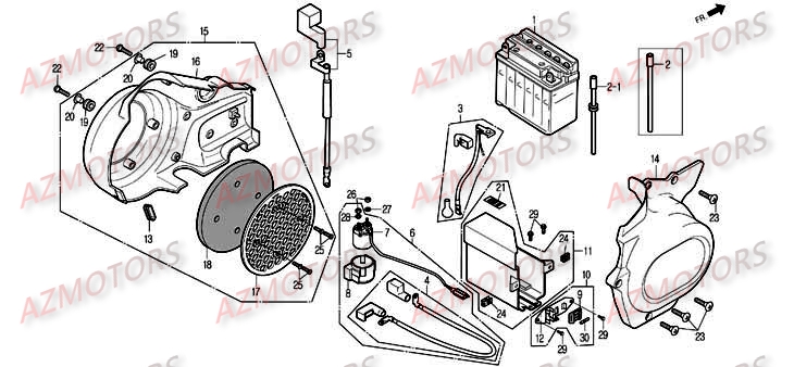 Batterie Relais DAELIM Pièces Moto DAELIM DAYSTAR Carbu 125cc
