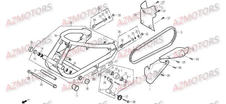 Bras Oscillant DAELIM Pièces Moto DAELIM DAYSTAR Carbu 125cc
