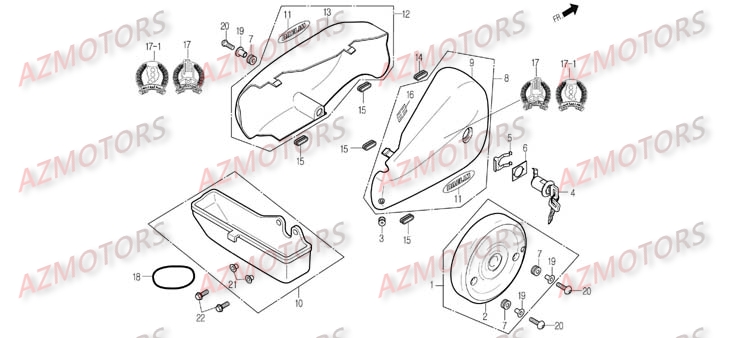 Cache Lateral DAELIM Pièces Moto DAELIM DAYSTAR Carbu 125cc
