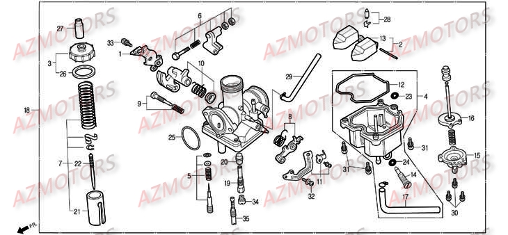 Carburateur DAELIM Pièces Moto DAELIM DAYSTAR Carbu 125cc
