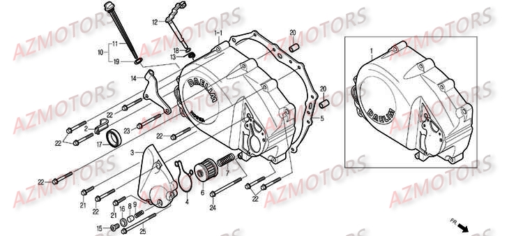 Carter Embrayage DAELIM Pièces Moto DAELIM DAYSTAR Carbu 125cc
