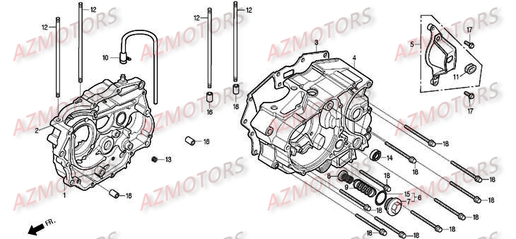 CARTER_MOTEUR DAELIM Pièces Moto DAELIM DAYSTAR Carbu 125cc