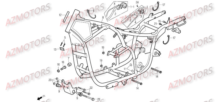 Chassis DAELIM Pièces Moto DAELIM DAYSTAR Carbu 125cc
