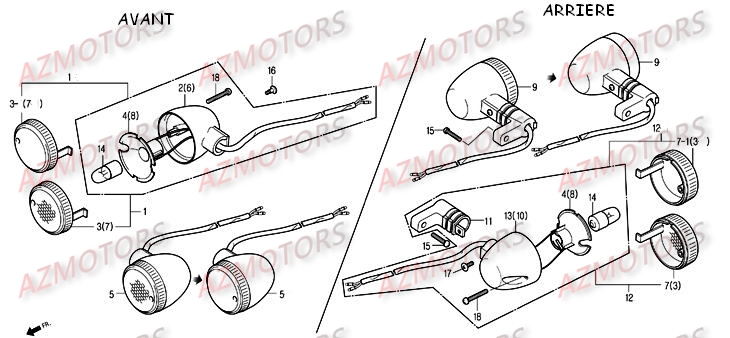 Clignotants DAELIM Pièces Moto DAELIM DAYSTAR Carbu 125cc
