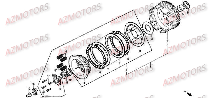 Embrayage DAELIM Pièces Moto DAELIM DAYSTAR Carbu 125cc
