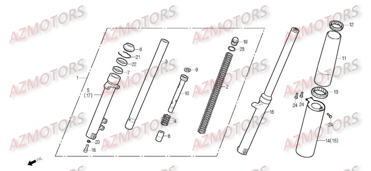 Fourche DAELIM Pièces Moto DAELIM DAYSTAR Carbu 125cc
