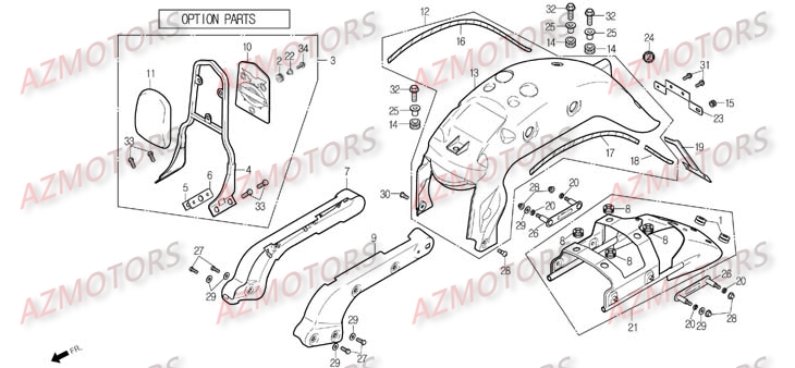 Garde Boue Arriere DAELIM Pièces Moto DAELIM DAYSTAR Carbu 125cc
