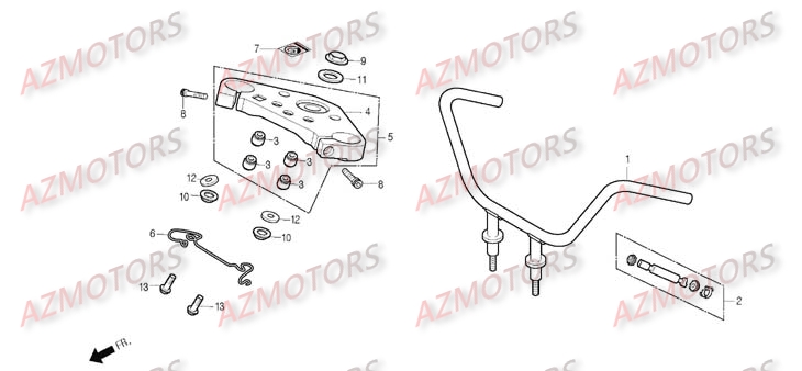 Guidon DAELIM Pièces Moto DAELIM DAYSTAR Carbu 125cc
