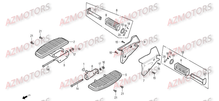 Repose Pieds DAELIM Pièces Moto DAELIM DAYSTAR Carbu 125cc
