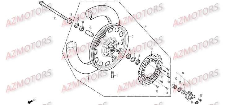 Roue Avant DAELIM Pièces Moto DAELIM DAYSTAR Carbu 125cc
