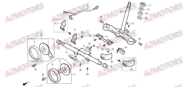 TE_DE_FOURCHE DAELIM Pièces Moto DAELIM DAYSTAR Carbu 125cc