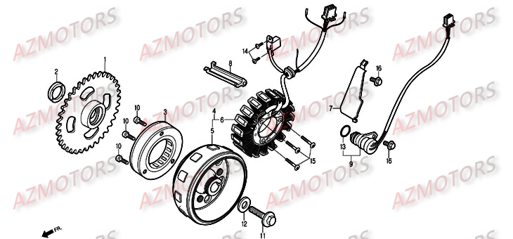 Alternateur DAELIM Pièces Moto DAELIM DAYSTAR Injection 125cc 2008/2012
