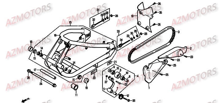 Bras Oscillant DAELIM Pièces Moto DAELIM DAYSTAR Injection 125cc 2008/2012
