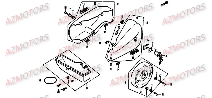 Cache Lateral DAELIM Pièces Moto DAELIM DAYSTAR Injection 125cc 2008/2012
