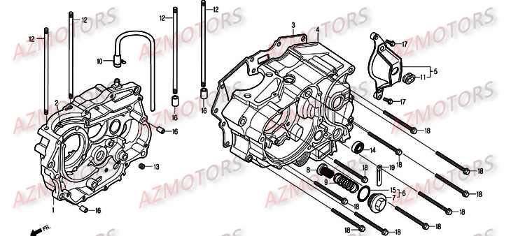 CARTER_MOTEUR DAELIM Pièces Moto DAELIM DAYSTAR Injection 125cc